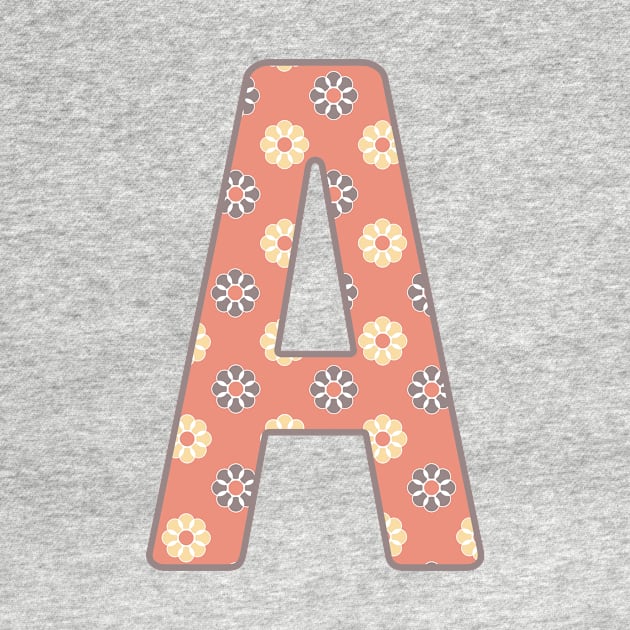 MONOGRAM LETTER A PINK FLORAL TYPOGRAPHY DESIGN by Rhubarb Myrtle